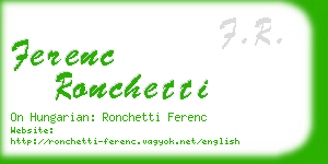 ferenc ronchetti business card